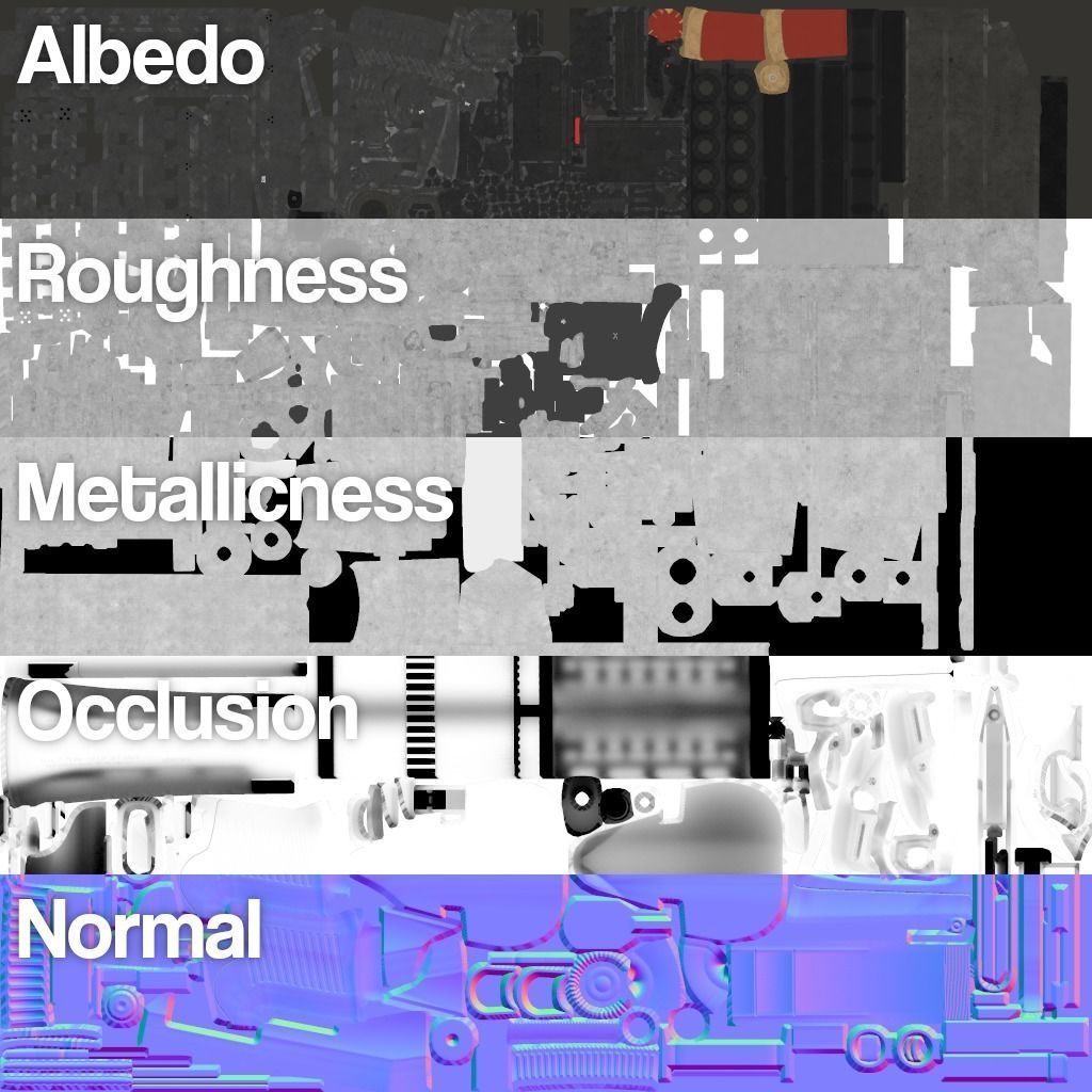 Benelli M4 Shotgun Low-poly 3D model_13