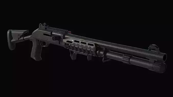Benelli M4 Shotgun Low-poly 3D model