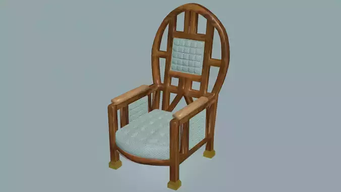 Elegant neoclassical wooden and cotton armchair