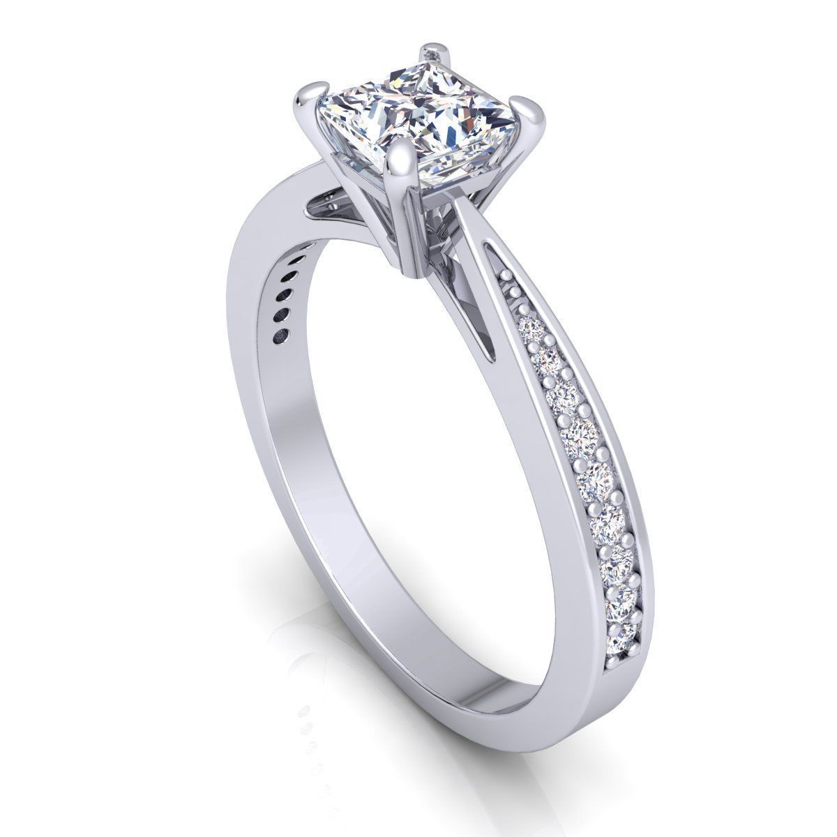Woman Diamond Ring  3D print model_8