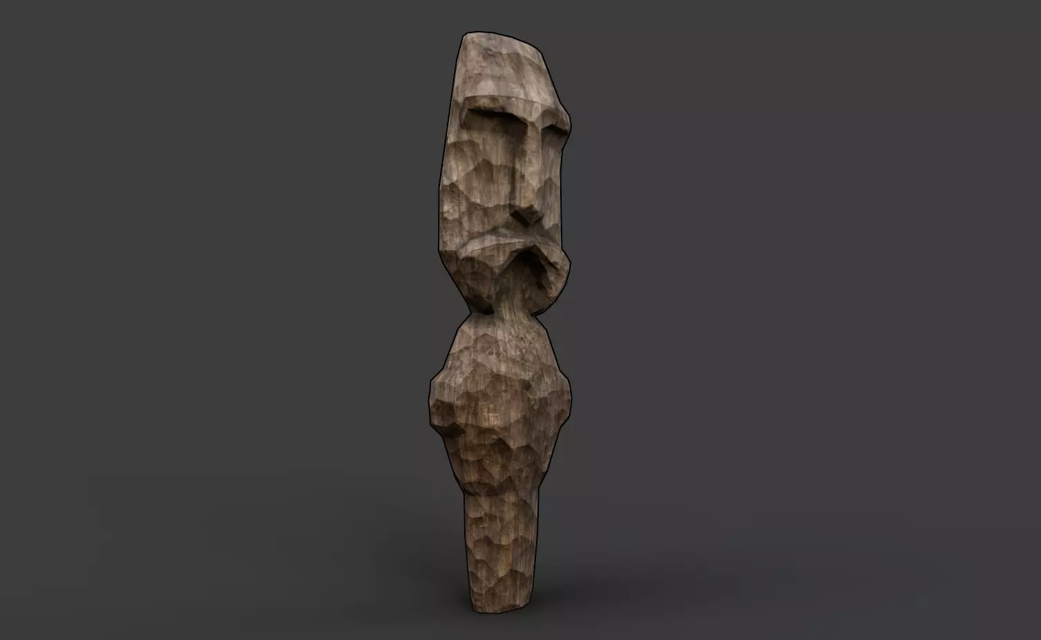 Carved Slavic Wooden Medieval Settlement Totem Statue Free low-poly 3D model