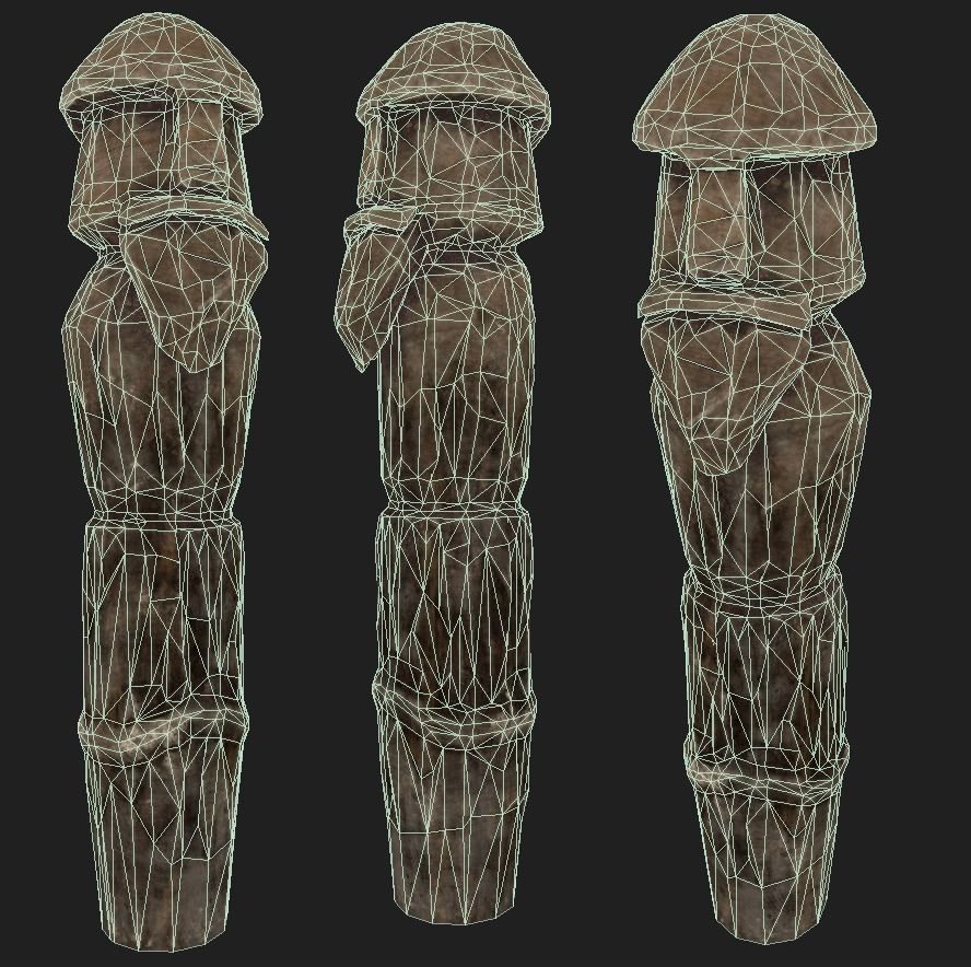 AAA Carved Slavic Wooden Medieval Settlement Totem Statue Pack 3D Model Collection_17