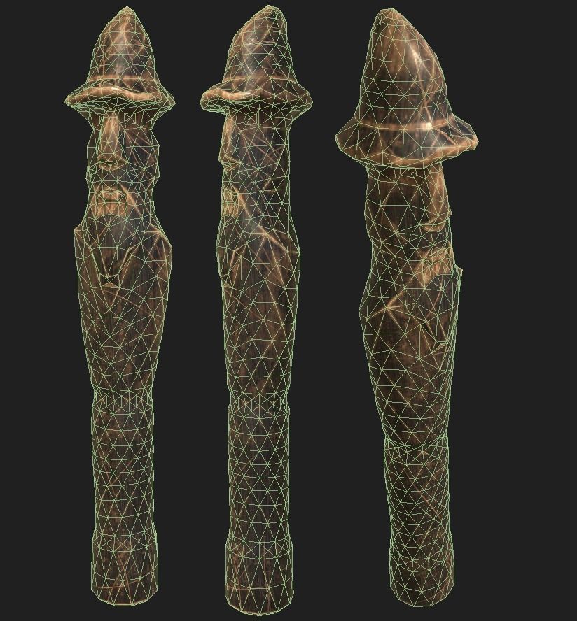 AAA Carved Slavic Wooden Medieval Settlement Totem Statue Pack 3D Model Collection_26