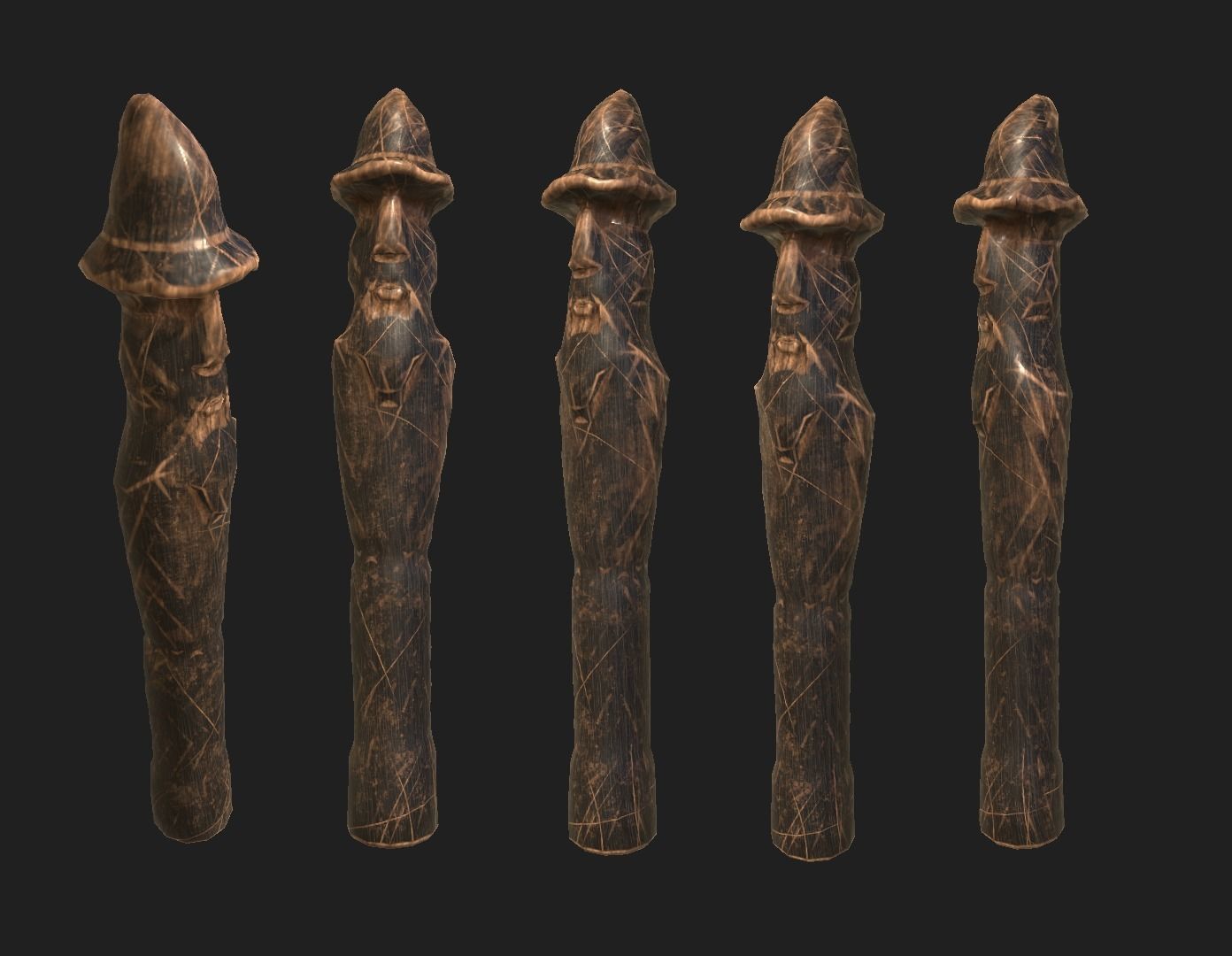 AAA Carved Slavic Wooden Medieval Settlement Totem Statue Pack 3D Model Collection_23