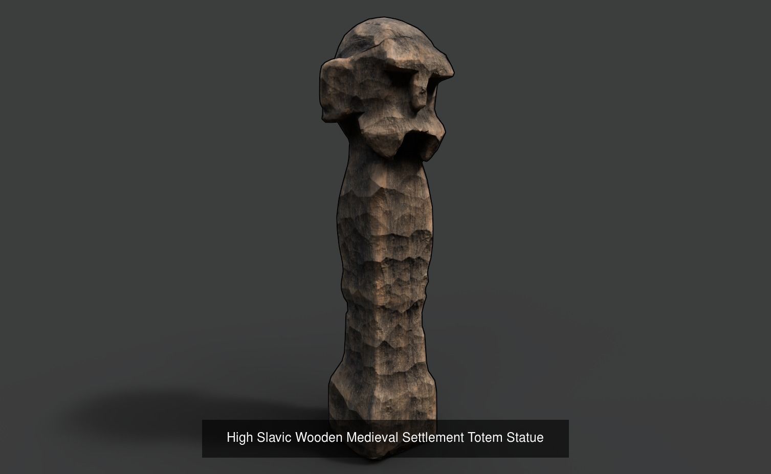 AAA Carved Slavic Wooden Medieval Settlement Totem Statue Pack 3D Model Collection_4
