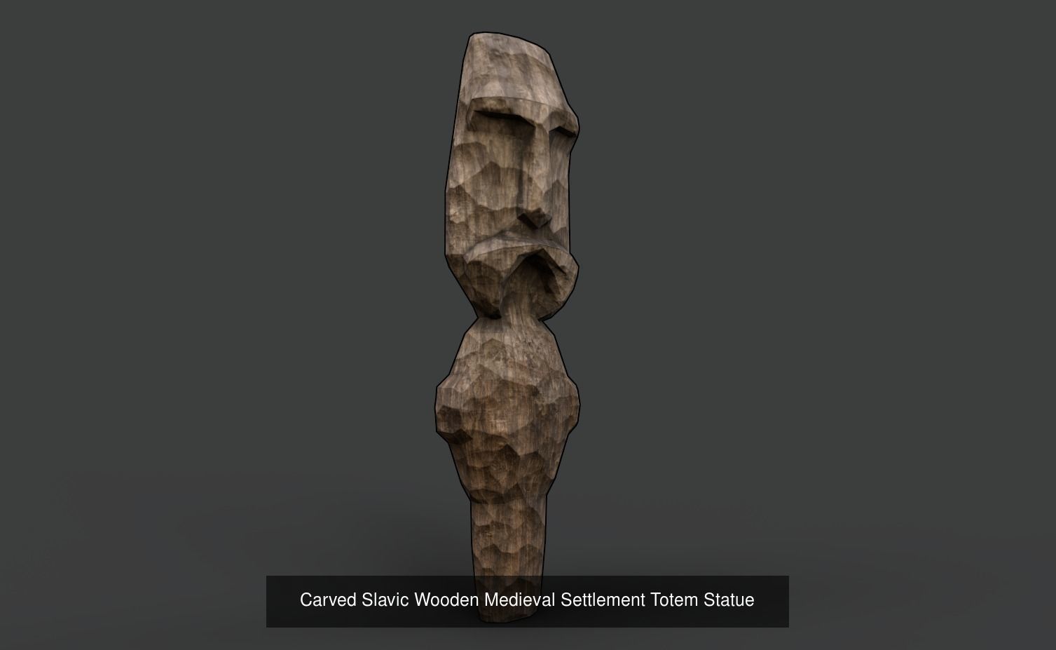 AAA Carved Slavic Wooden Medieval Settlement Totem Statue Pack 3D Model Collection_2