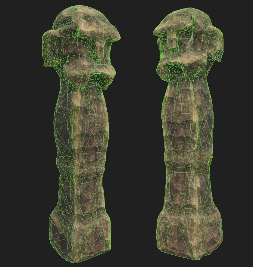 AAA Carved Slavic Wooden Medieval Settlement Totem Statue Pack 3D Model Collection_13