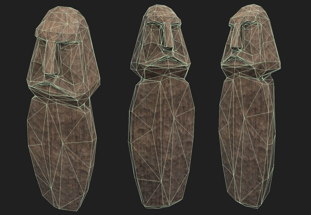 AAA Carved Slavic Wooden Medieval Settlement Totem Statue Pack 3D Model Collection_21