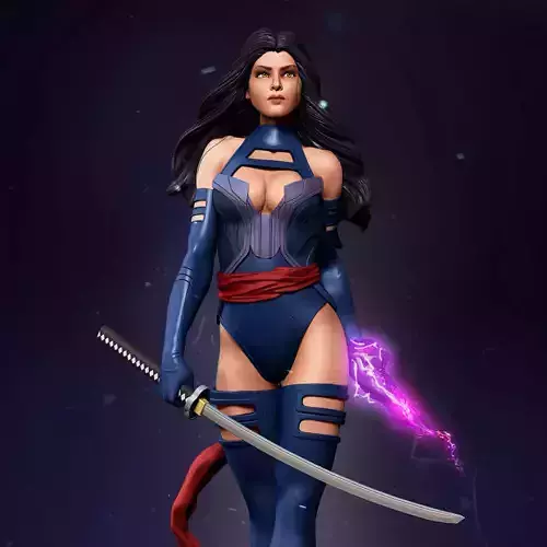 Psylocke dc comics person statue