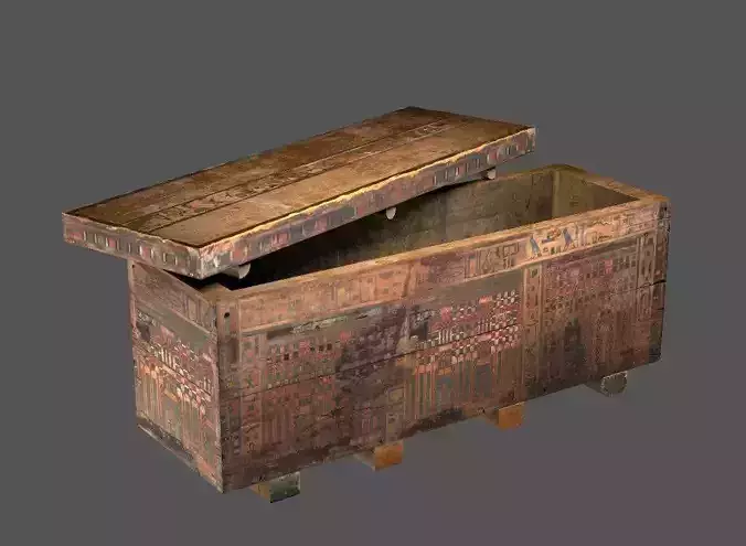 Egyptian Wood Coffin  Low-poly 3D model
