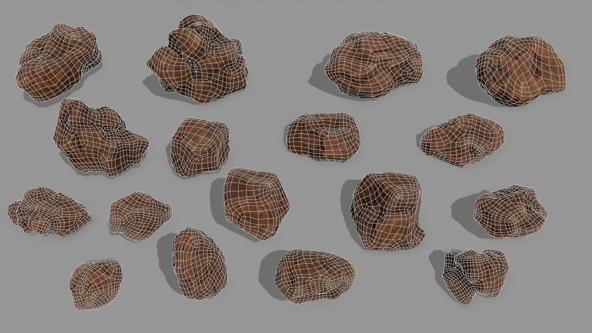 Rock Set Low-poly 3D model_1