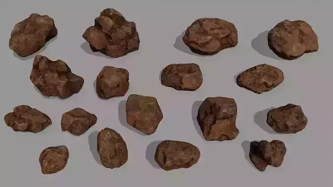 Rock Set Low-poly 3D model