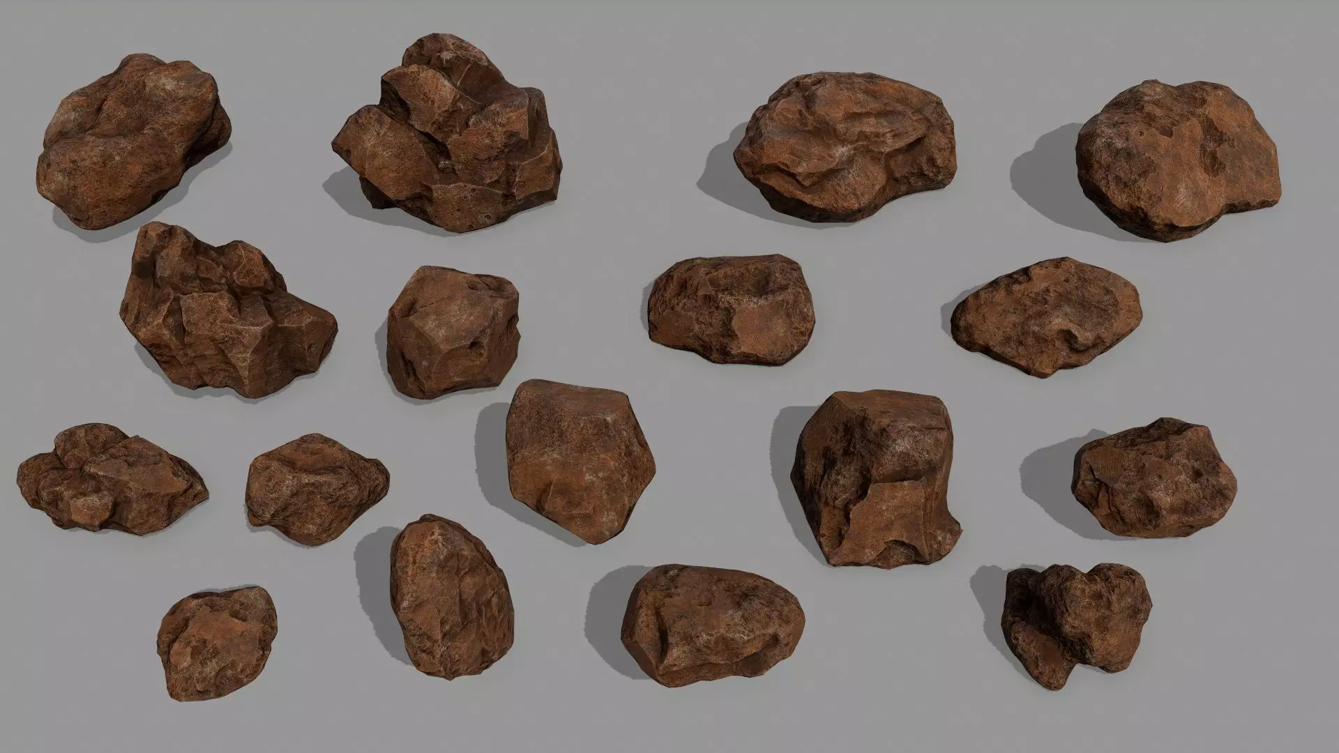 Rock Set Low-poly 3D model_0