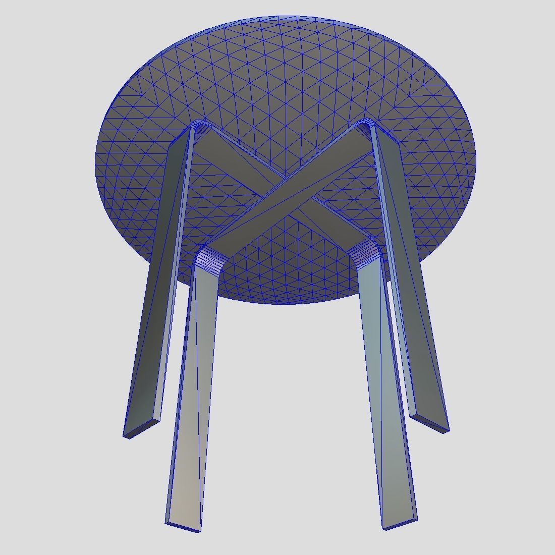 Table 4 round with two legs Low-poly 3D model_9