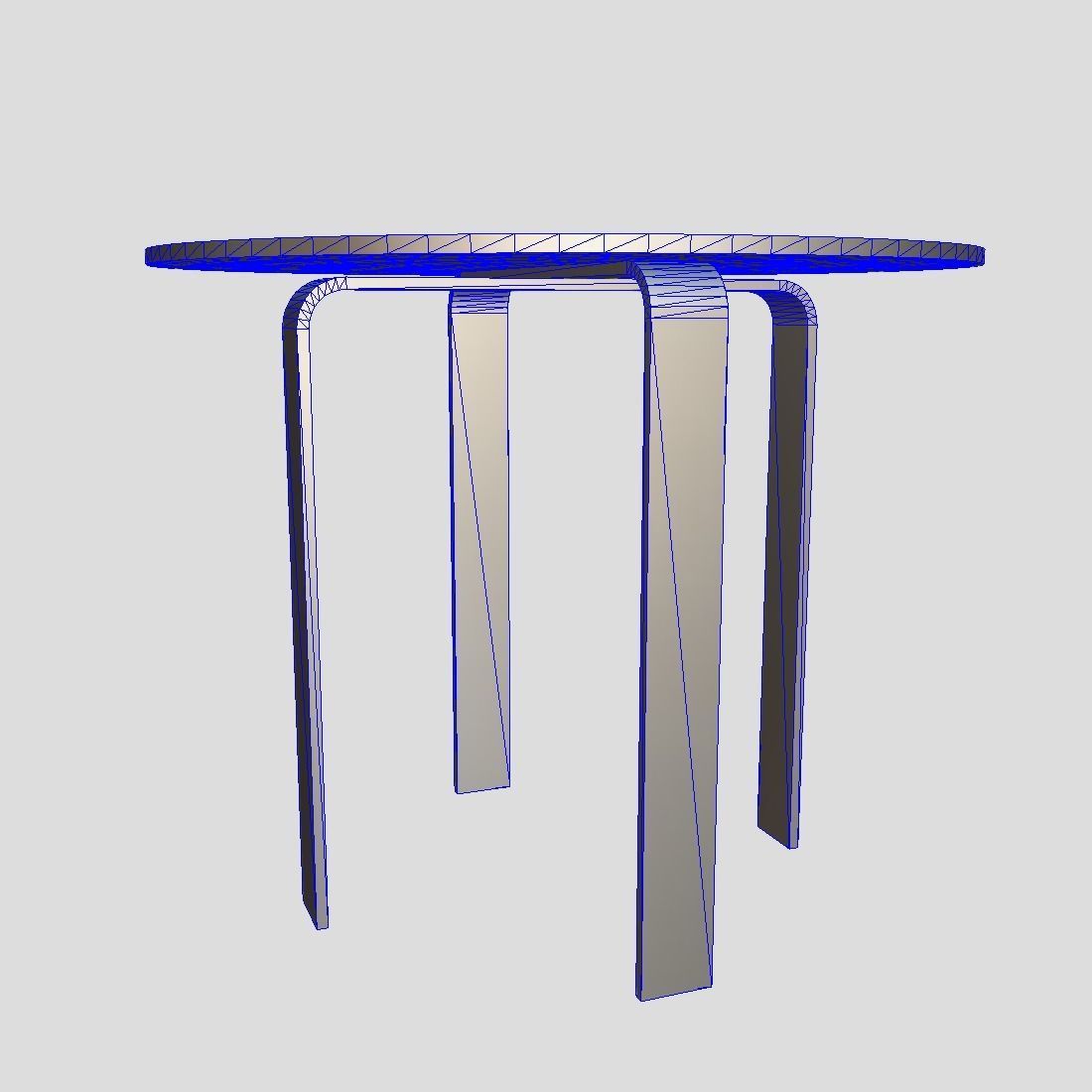 Table 4 round with two legs Low-poly 3D model_3