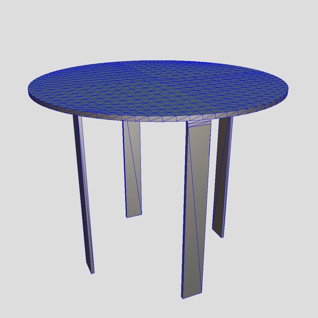 Table 4 round with two legs Low-poly 3D model_1