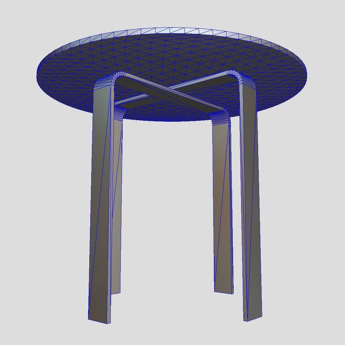 Table 4 round with two legs Low-poly 3D model_7