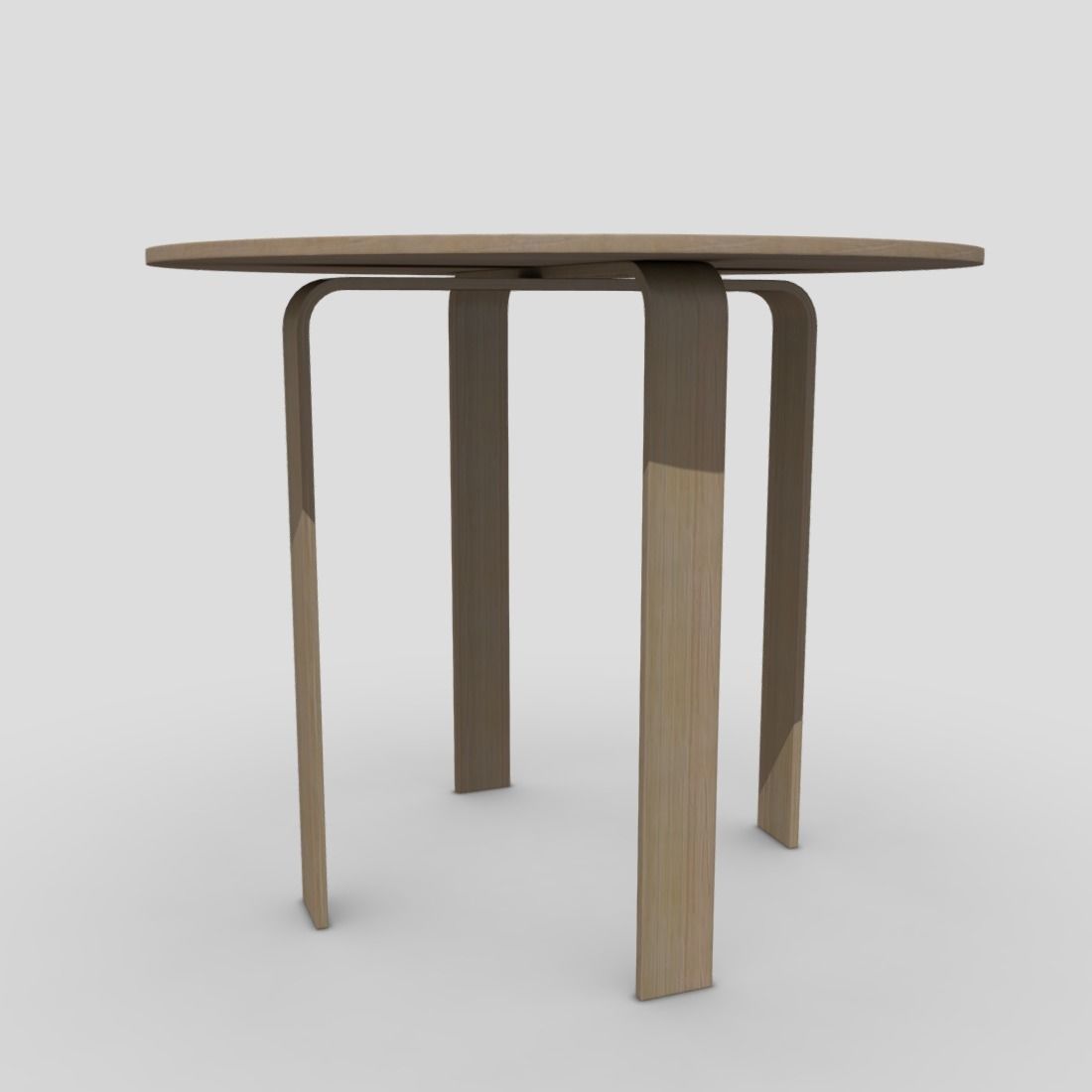 Table 4 round with two legs Low-poly 3D model_2