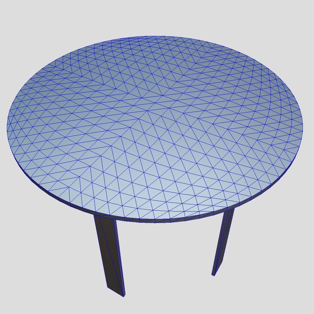 Table 4 round with two legs Low-poly 3D model_5