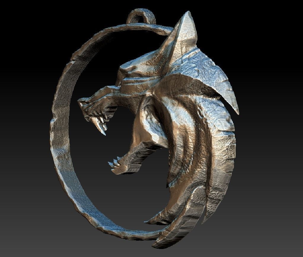 Witcher amulet - WOLF 3D print model_2