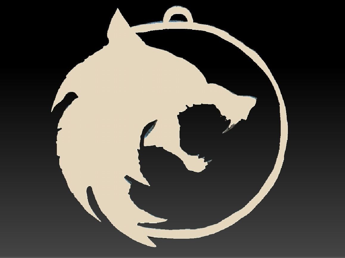 Witcher amulet - WOLF 3D print model_4