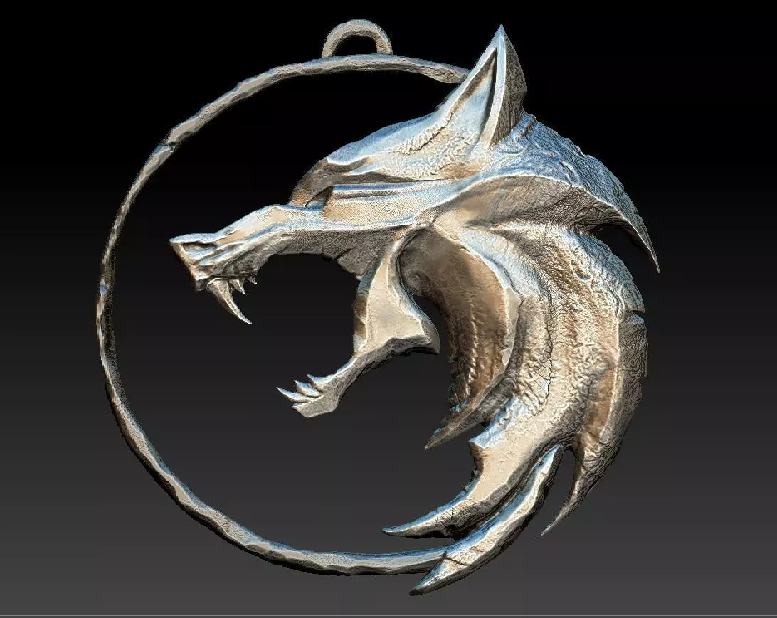 Witcher amulet - WOLF 3D print model_0