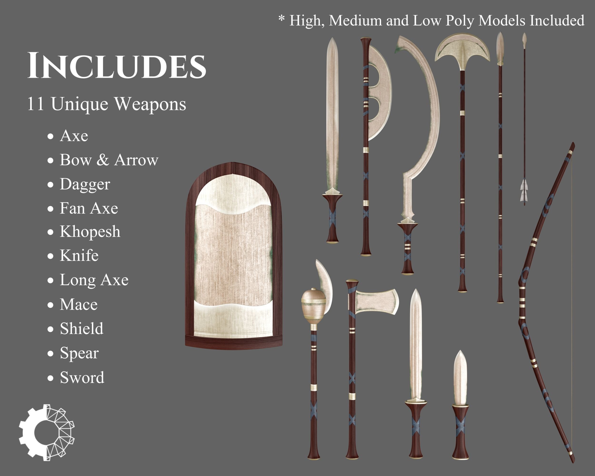Ancient Collection Egyptian Weapons Set _1