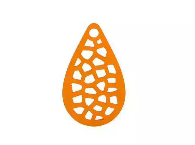 Earring teardrop pendant - orange