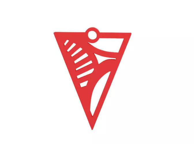 Earring triangular logo 3D print model_0