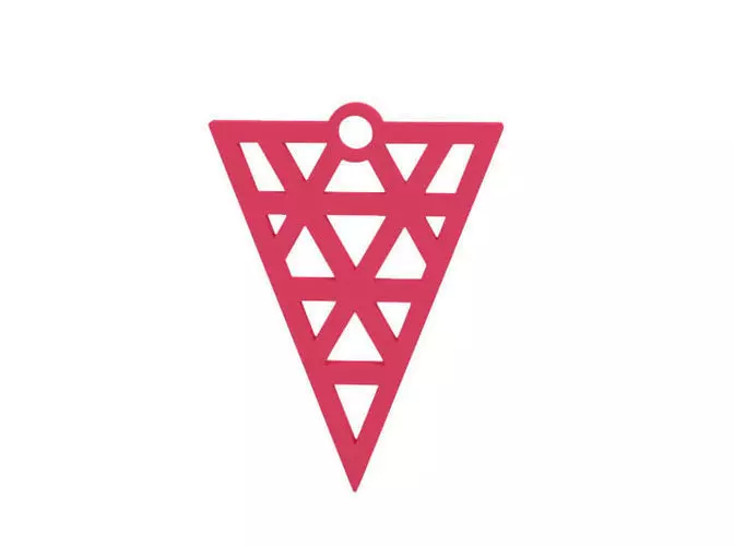 Earring ice cream cone with triangles 3D print model_0