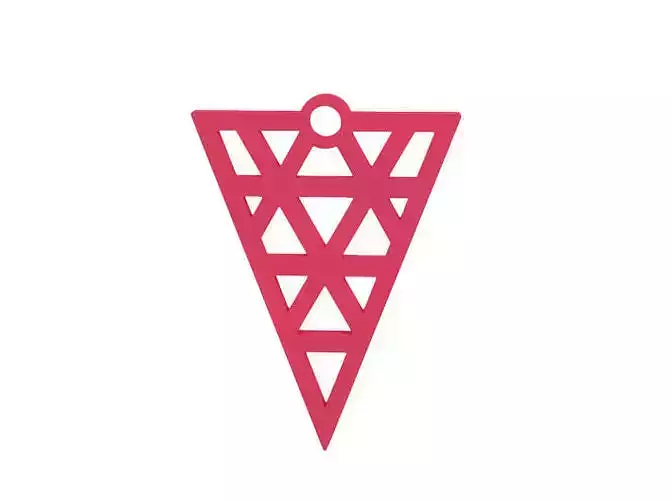 Earring ice cream cone with triangles