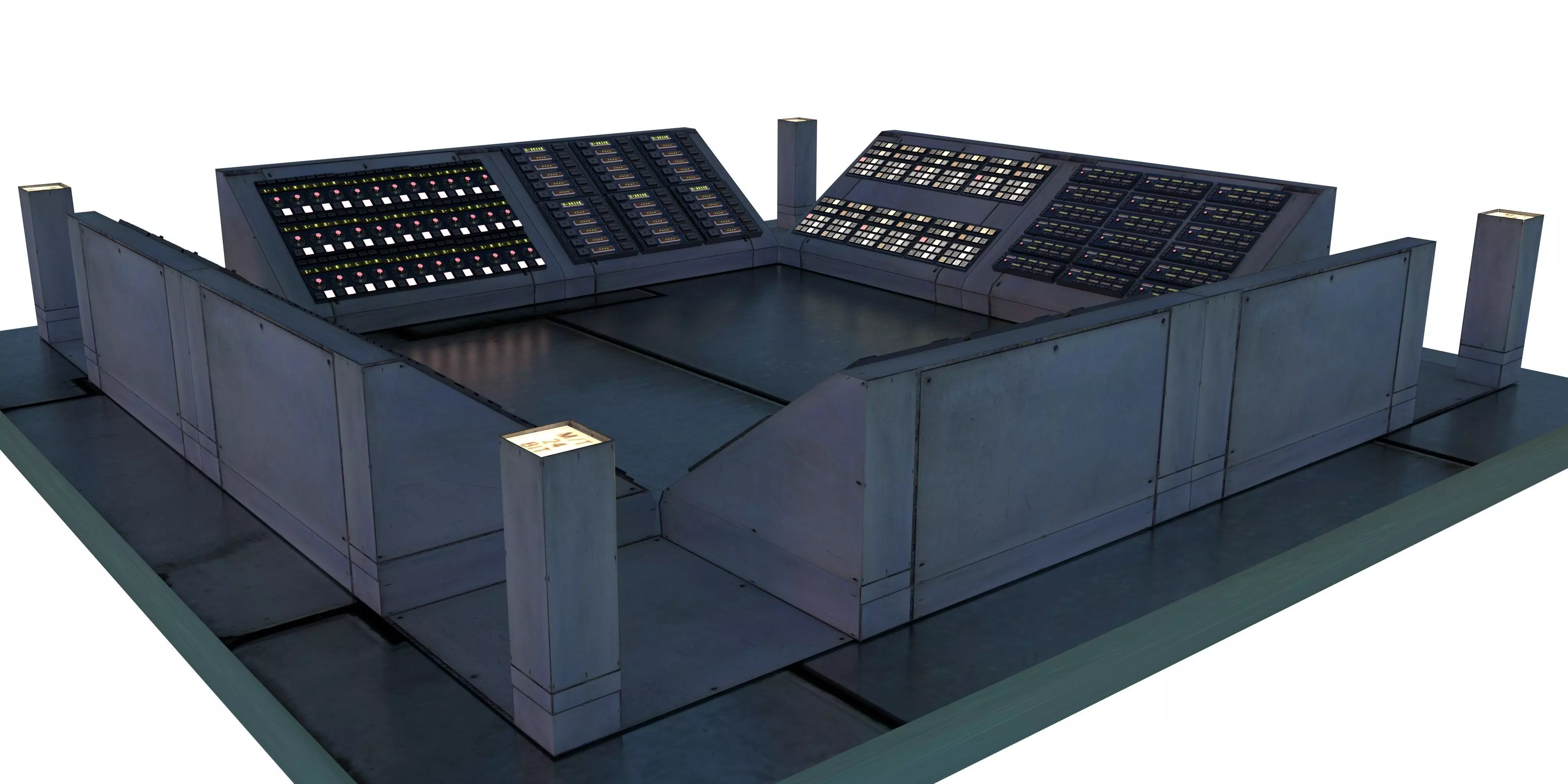 Data Center Electronics Scenery Environment Pack Sci Fi Low-poly 3D model_0