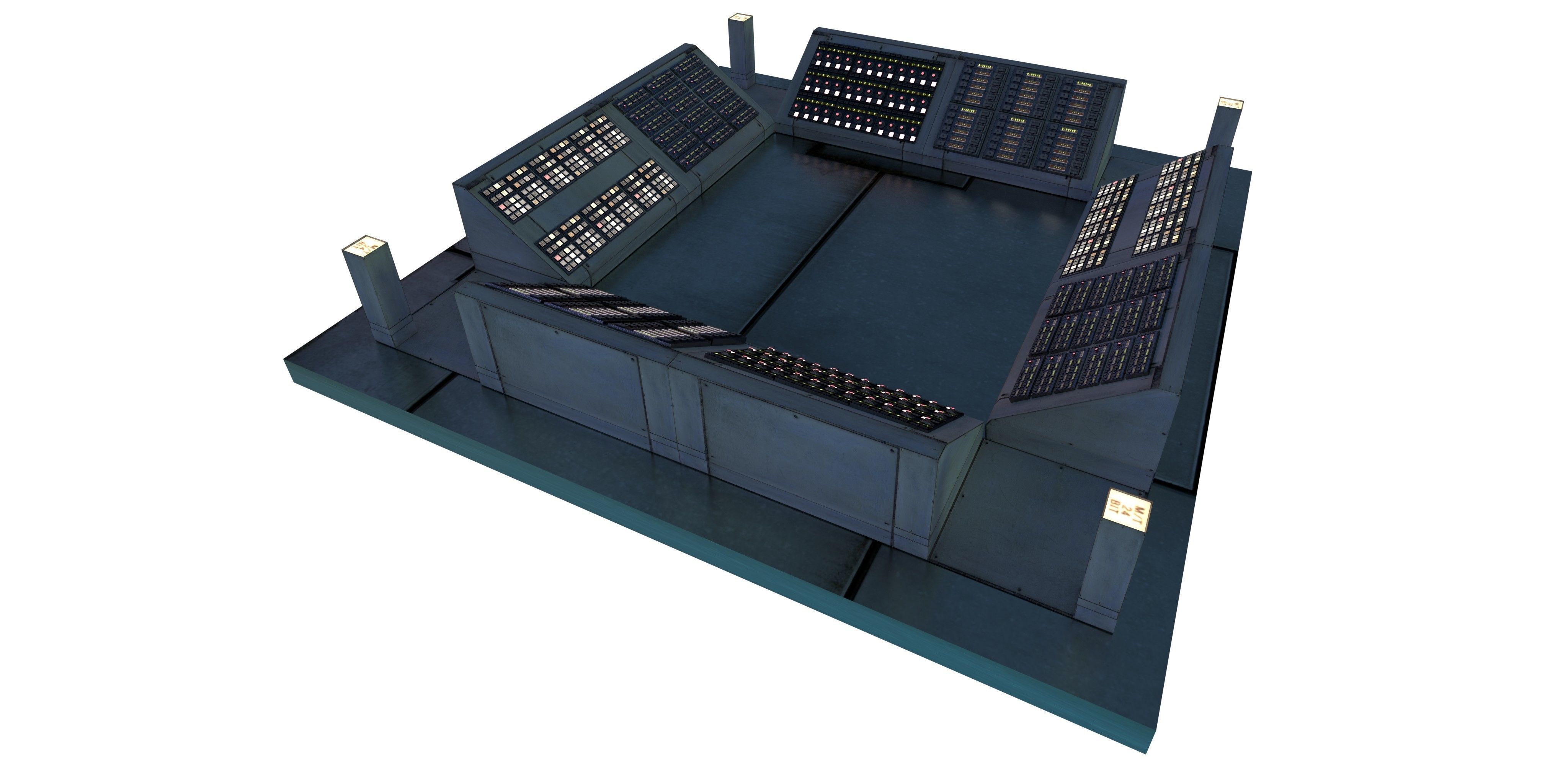 Data Center Electronics Scenery Environment Pack Sci Fi Low-poly 3D model_4