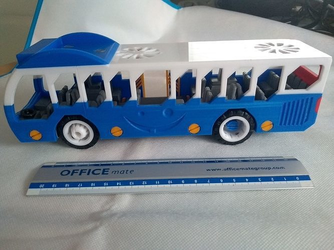 City bus toy - the short version - fully 3d printable 3D print model 4