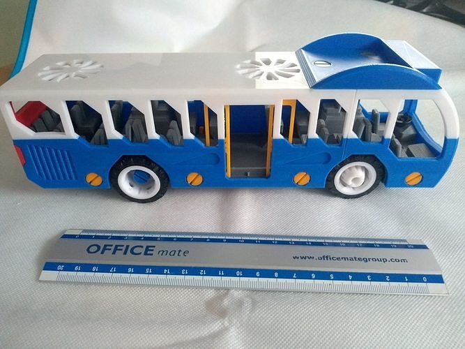 City bus toy - the short version - fully 3d printable 3D print model