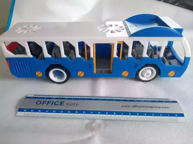 City bus toy - the short version - fully 3d printable 3D print model