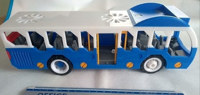 City bus toy - the short version - fully 3d printable 3D print model 6