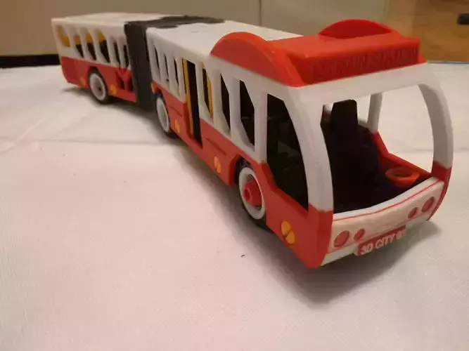 Articulated city bus toy - the long version - fully 3d printable 3D print model