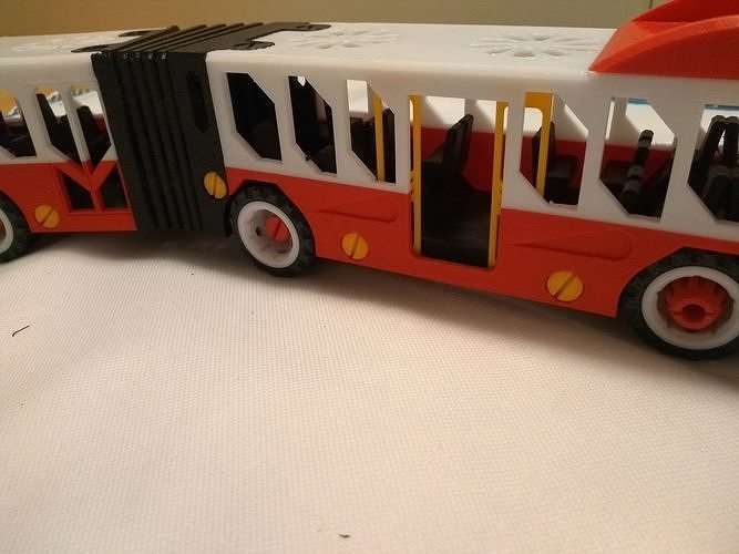 Articulated city bus toy - the long version - fully 3d printable 3D print model 5