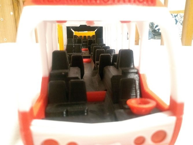 Articulated city bus toy - the long version - fully 3d printable 3D print model 7