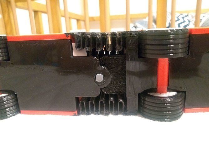 Articulated city bus toy - the long version - fully 3d printable 3D print model 6
