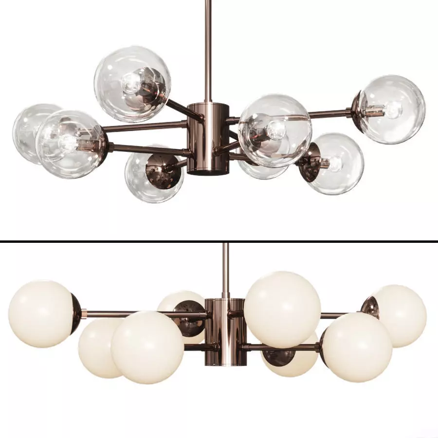Karrington 8-Light Chandelier Brown 3D model