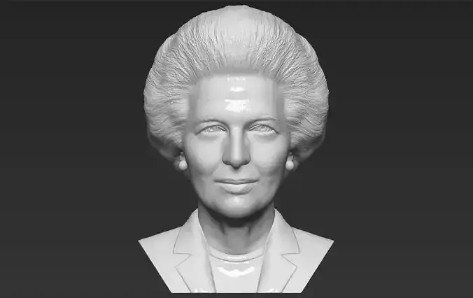 Margaret Thatcher bust 3D printing ready stl obj formats 3D print model