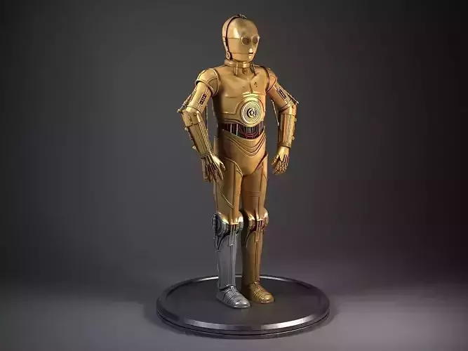 C3PO Star Wars Droid Robot Rigged for MAYA 3D model C3PO Star Wars Droid Robot Rigged for MAYA 3D model