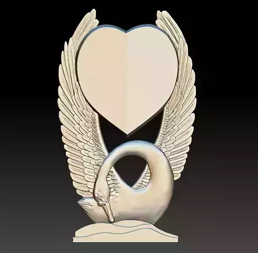 Swan with a Heart - relief - 2017