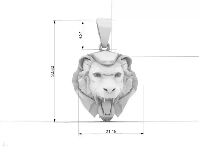 lion low poly pendant d1 