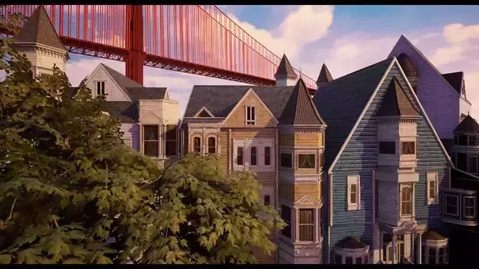 Victorian-Style Building Assets Low-poly 3D model
