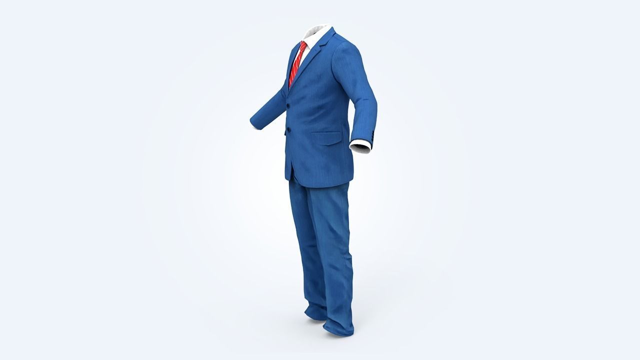 Suit Man Low-poly 3D model_116
