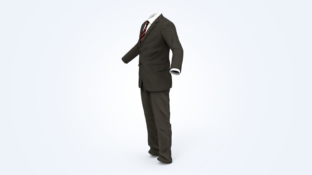 Suit Man Low-poly 3D model_111