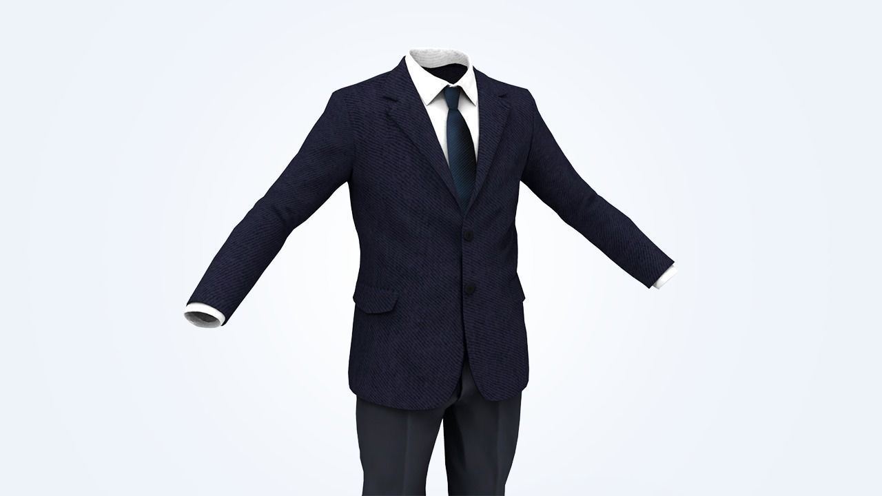 Suit Man Low-poly 3D model_85